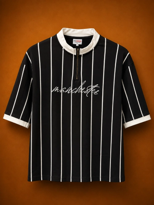 Men's Cotton Drop Shoulder Stripe