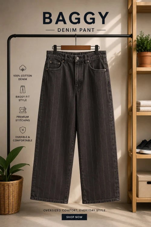 H&M Baggy Fit Denim Pant