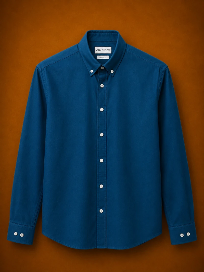 Men's Regular Fit Oxford Long Sleeve Shirt - Image 7