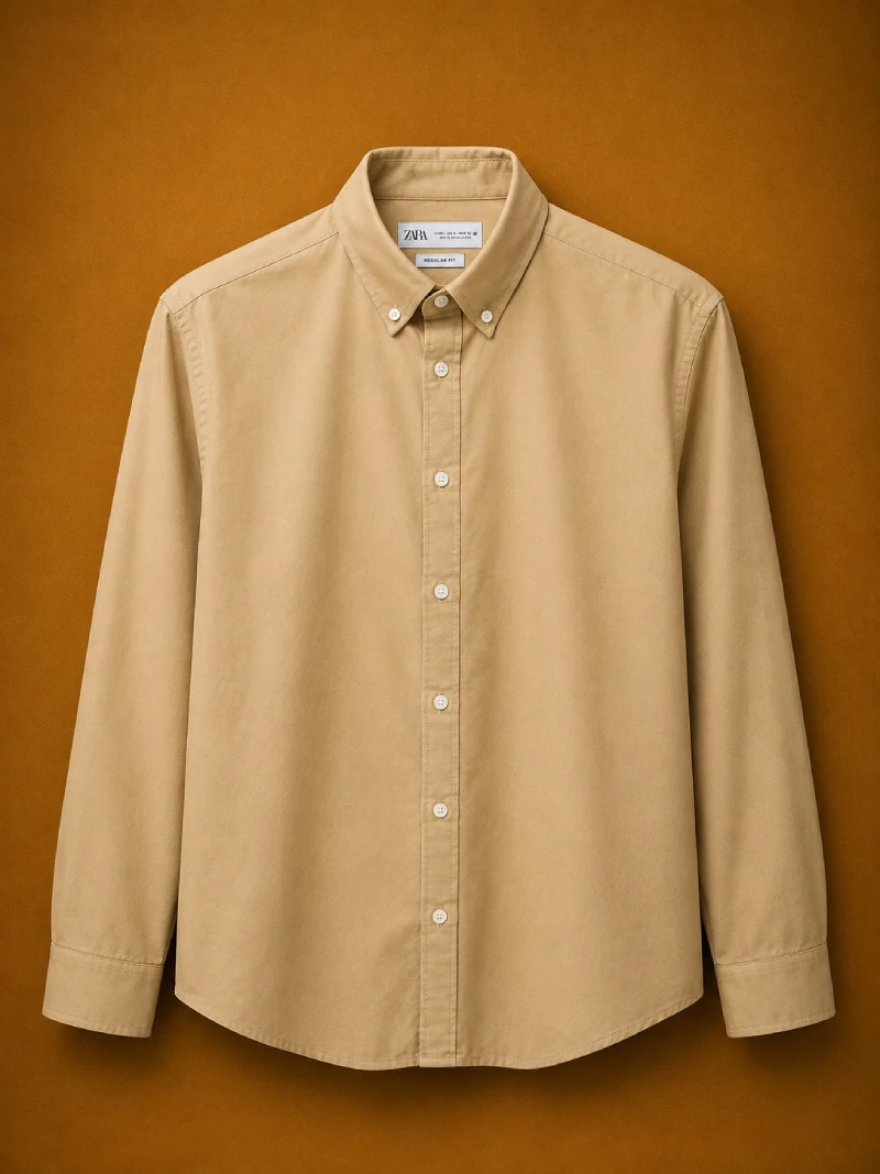Men's Regular Fit Oxford Long Sleeve Shirt - Image 6