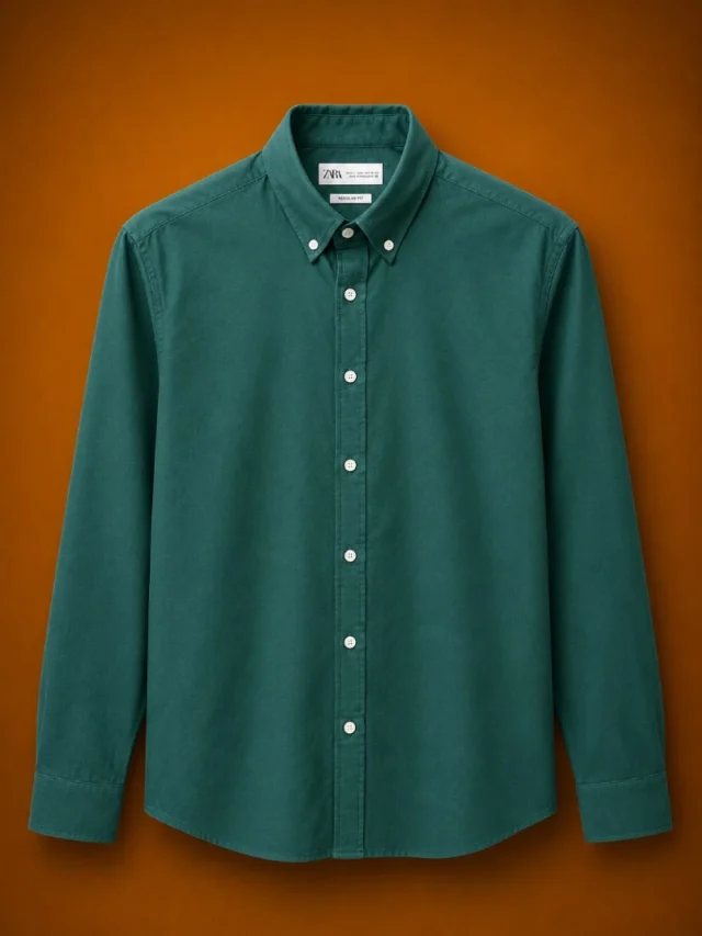 Men's Regular Fit Oxford Long Sleeve Shirt - Image 5