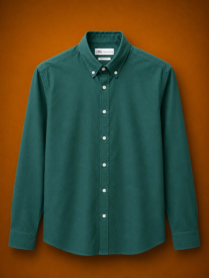 Men's Regular Fit Oxford Long Sleeve Shirt - Image 5