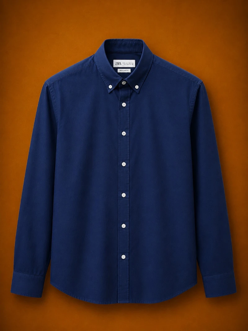 Men's Regular Fit Oxford Long Sleeve Shirt - Image 4