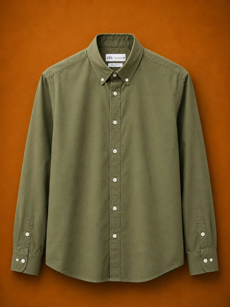 Men's Regular Fit Oxford Long Sleeve Shirt - Image 2